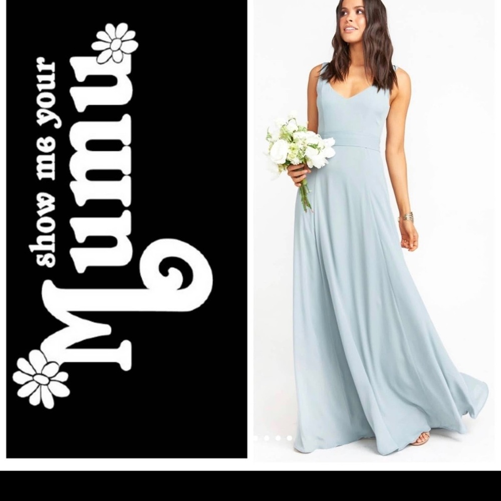 NWT Show Me Your Mumu Jenn Maxi Dress Steel Blue M